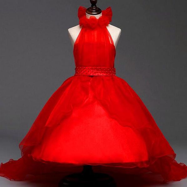 

girl's dresses 2021 girl dress,girls party wedding dresses,kids clothes,princess dress,trailing dress, for 4-12 year, Red;yellow