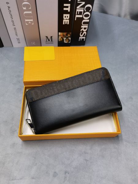 

single zipper wallets cardholder french paris plaid style luxurys mens women high-end luxury designer bags wallet with packaging box, Red;black