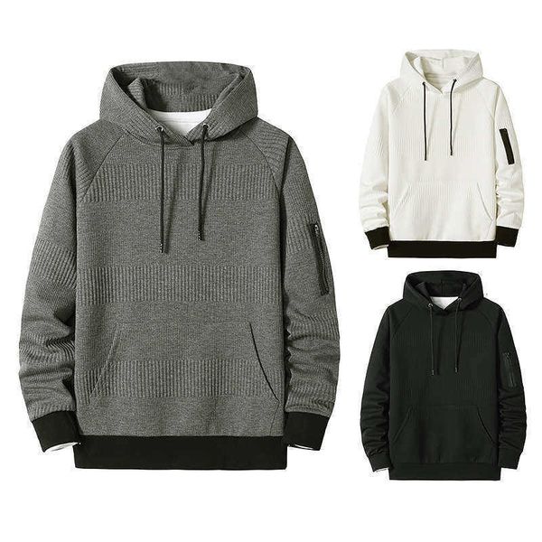 

s men's tracksuits hanging silk wool sports casual hooded sweater coat, Gray