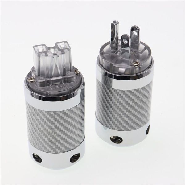 

smart power plugs hi-end hifi carbon fiber rhodium plated diy ac electrical male female connector iec eu us au plug