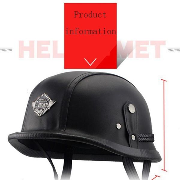 

motorcycle helmets leather for retro half cruise helmet prince german vintage moto