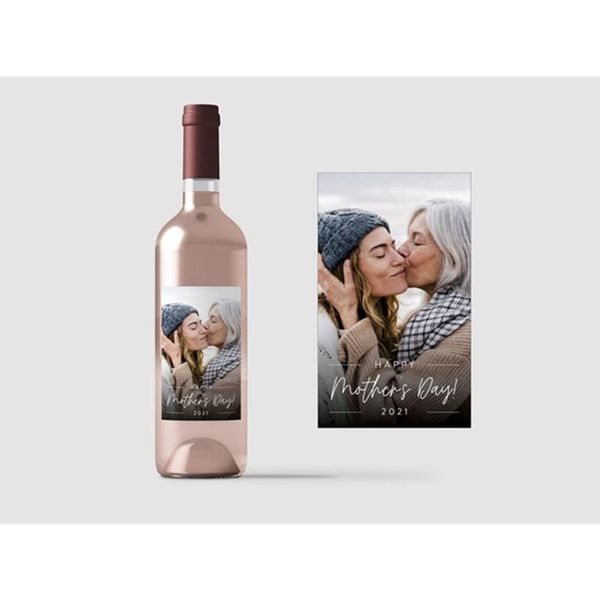 

wall stickers personalize po mother's day wine label, customized bottle gift for grandma, mom