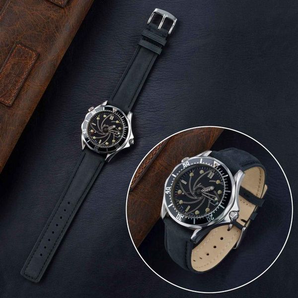 

watch bands bisonstrap vintage leather strap 14mm~24mm gift for men women replacement watchband watches bracelet, Black;brown
