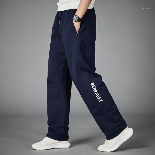 

fall men's casual pants men plus fat size 5xl youth running joggers loose trousers straight-leg sportswear, Black