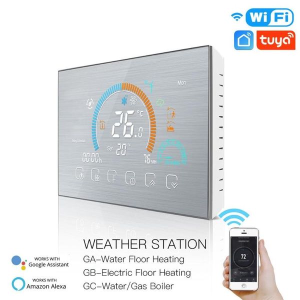 

smart home control tuya wifi thermostat programmable temperature controller underfloor water/gas boiler weather station alexa voice