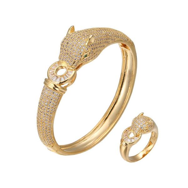 

bangle and ring women's jewelry set white color zircon bracelet female fashion accessories gift, Black