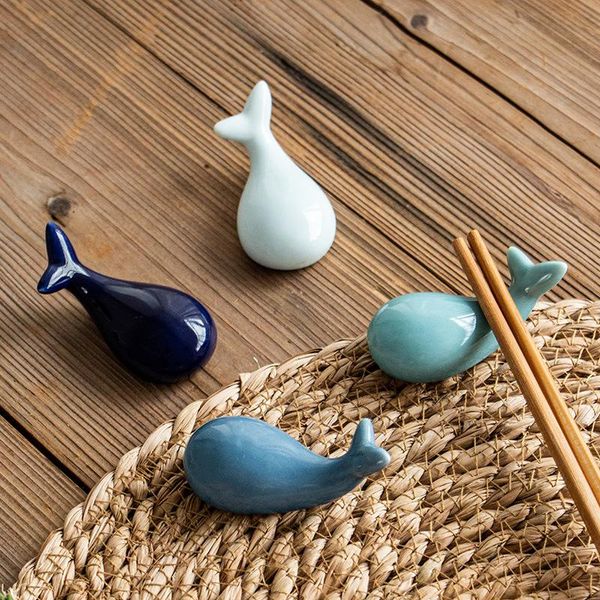 

chopsticks 2021 cute whale rest household chopstick pillow ornament pen holder ceramic crafts