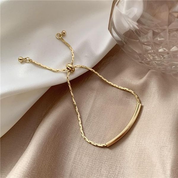 

link, chain bracelets niche design one word adjustable bracelet schoolgirl simple hundred-inch honey hand string, Black