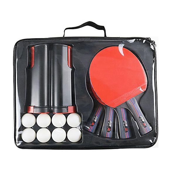 

table tennis raquets 4 palyers -pong paddles set include wood racket balls portable net with carry sack