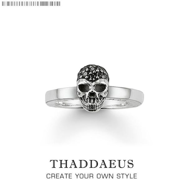 

black skull ring,europe rebel street fine punk jewerly for women,2021 aumtmn brand gift in 925 sterling silver,super deals cluster rings, Golden;silver