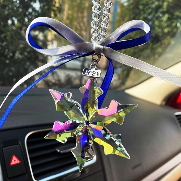 

interior decorations crystal glass pendant snowflake car hanging ornament