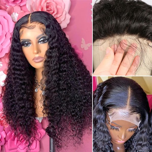 

lace front wig for fashion women 180 density soft curly black babyhair preplucked glueless daily cosplay 26 inch long high temperature, Black;brown