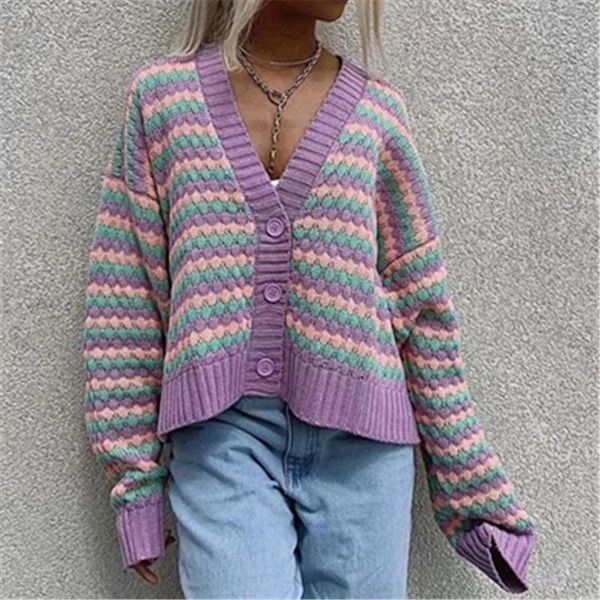 

women's knits & tees autumn winter button up cardigan women knitted loose sweaters korean fashion long sleeve v neck jumpers sueter muj, White