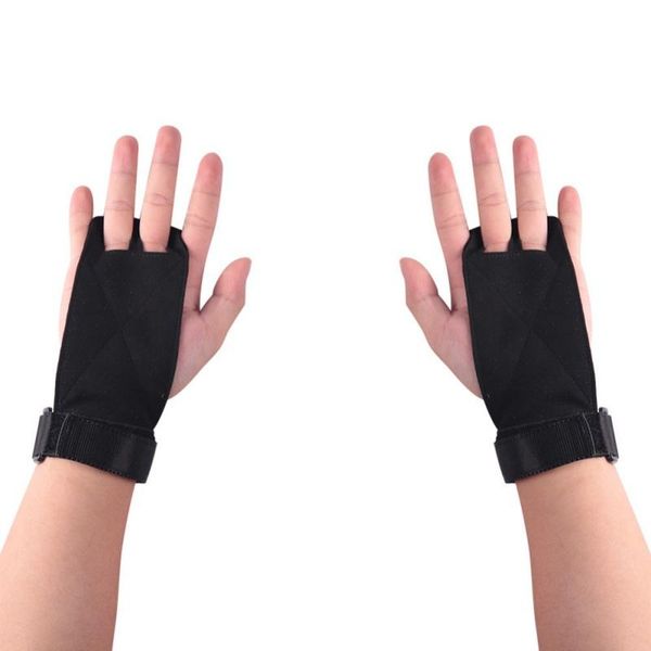 

wrist support weight lifting training gloves for women men fitness sports body building gymnastics grips gym hand palm protector, Black;red