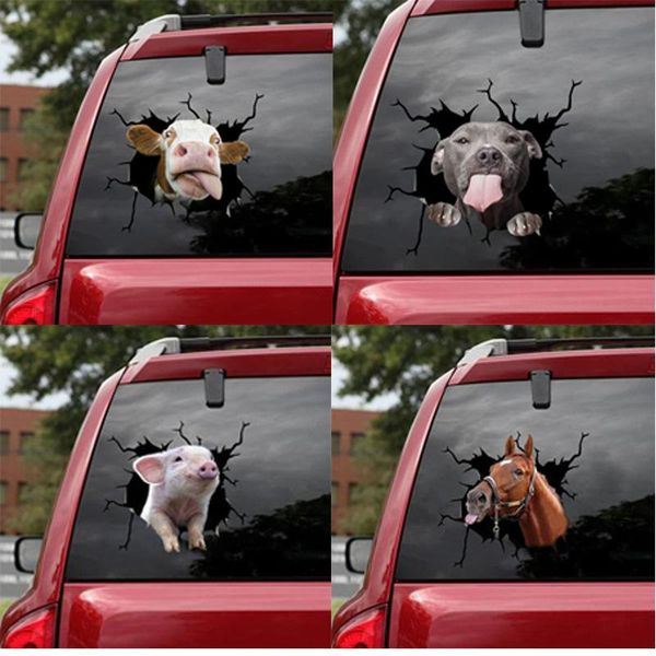 

window stickers 1pcs static sticker animal wall creative hole car personality glass pvc waterproof without glue