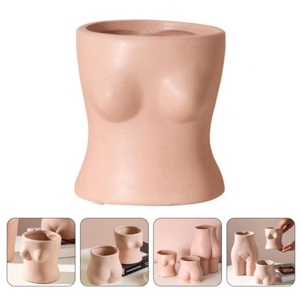 

1pc human body theme vase creative home adornment ceramic flowerpot vases