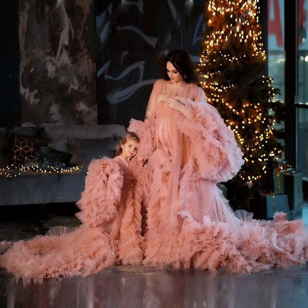 

party dresses custom lush tulle maternity dress for pography long tiered robe pregnant puffy sleeve prom gown baby shower, White;black