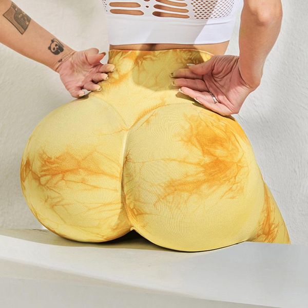 

high waist seamless tie dye leggings women's hip-lifting sports fitness running yoga pants long biker gym clothing outfit