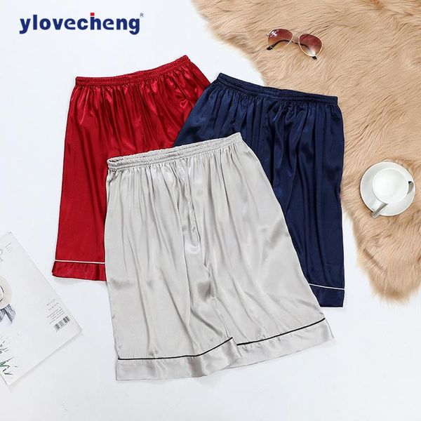 

underpants men's home pants loose ice silk pajamas casual comfortable shorts thin solid color underwear, Black;white