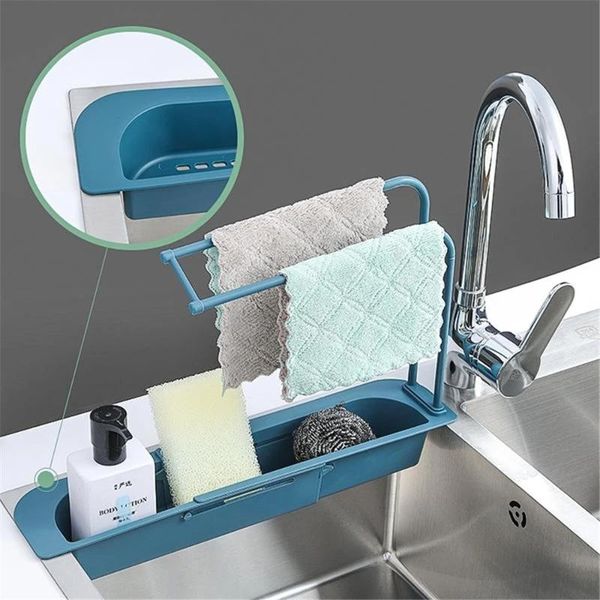 

kitchen storage & organization expandable drain basket household adjustment sink rack holder