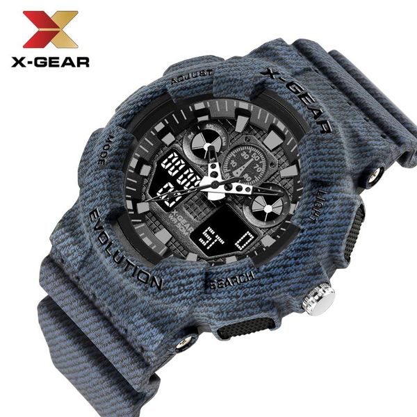 

wristwatches x-gear fashion sport watch men alarm clock camouflage waterproof week display watches digital relogio masculino 3393d, Slivery;brown