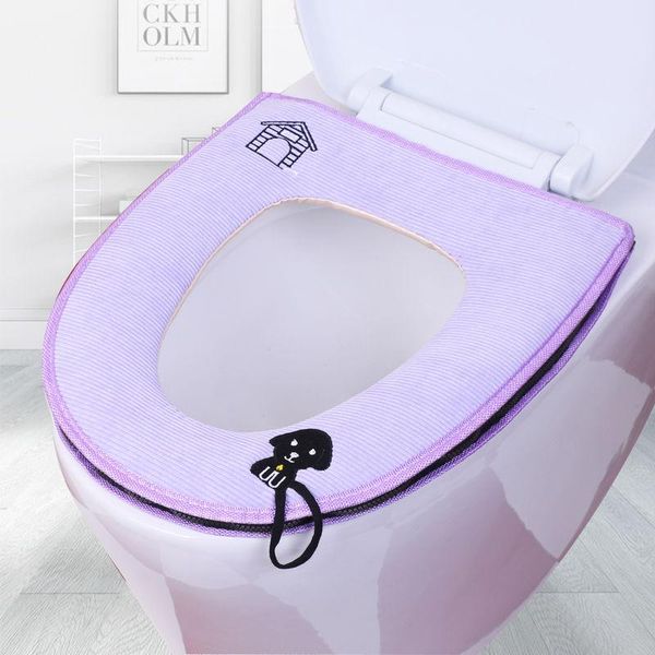 

pieces toilet seat cover soft pad colorful bathroom warmer mat for wc accessories decor covers