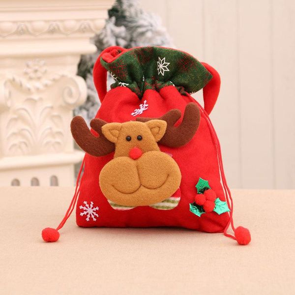 

christmas decorations 1pc candy bag santa sack children xmas gifts stocking exquisite claus printed linen