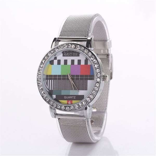 

elegant watches for lady fashion designers stainless mesh strap piano color key quartz women wristwatch casual watch spot business outdoor, Slivery;brown