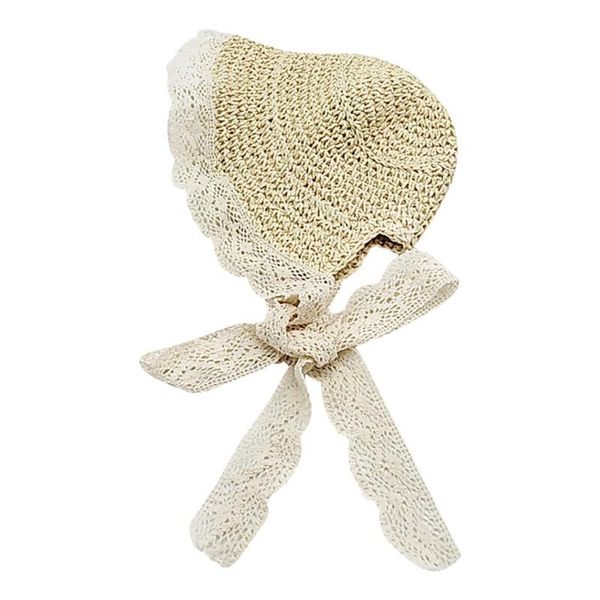 

baby straw hat girls beach shade fisherman lace summer casual cute cap for 2-8t wf caps & hats, Yellow