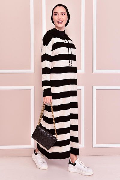

ethnic clothing hooded knitwear dress black klc8280, Red