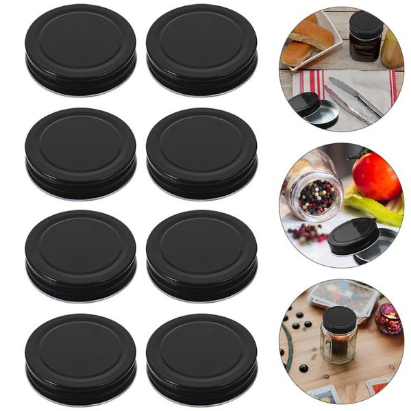 

kitchen storage & organization 16pcs lids covers sealed canning supplies (black)