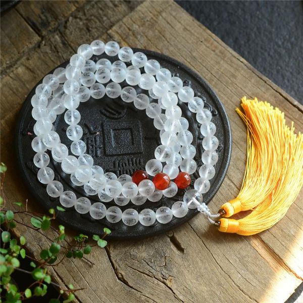 

beaded, strands natural white six words crystal beads mala 108 strand bracelet red onyx mantras necklace for women yoga meditation, Black