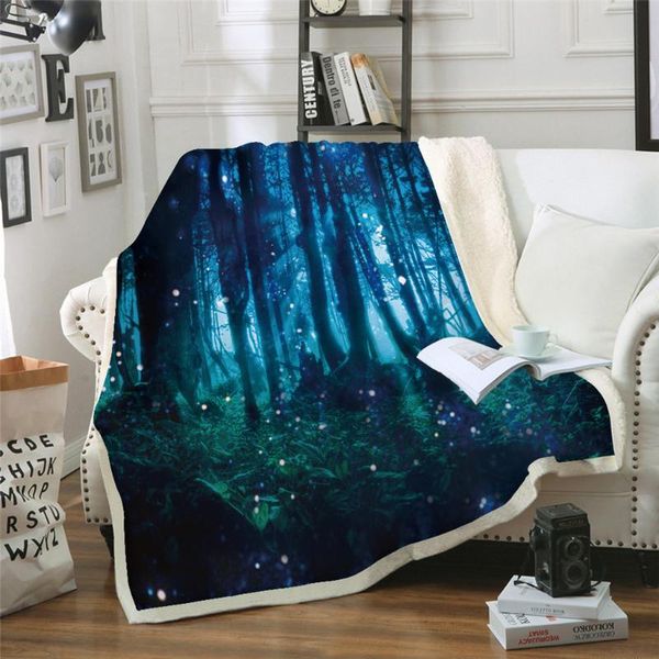 

blankets 3d digital printed throw blanket wonderland thickened for kids couch soft plush bedspreads warm quilt drop ship