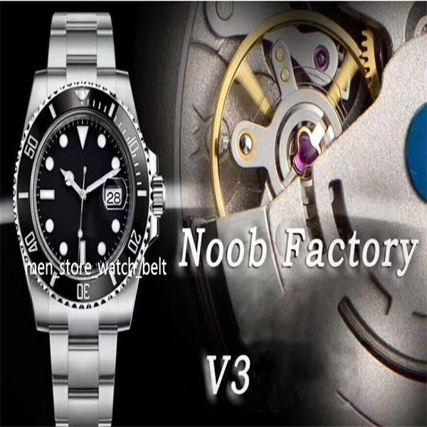 

1 aaa sapphire super n factory watch 2813 movement brand 40mm black ceramic bezel new 116610ln 116610lv swimming diving v3 mens watches glas, Slivery;brown