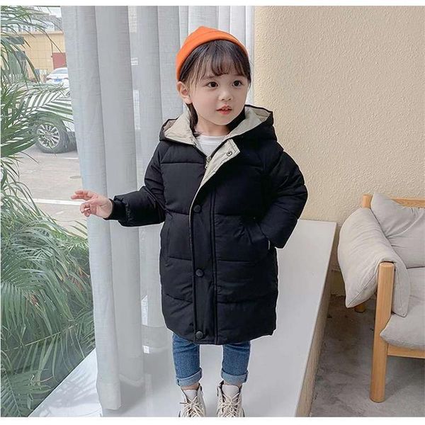 

down coat girls baby's kids jacket 2021 retro warm plus thicken winter autumn cottonÂ outerwear hooded children's clothing, Blue;gray