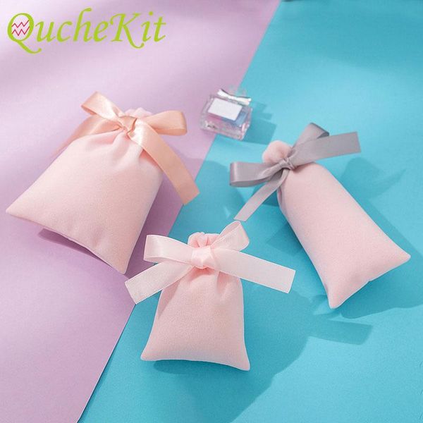 

gift wrap 50pcs pink jewelry velvet drawstring bag packaging birthday pouches cosmetic lipstick organizer wedding candy bags