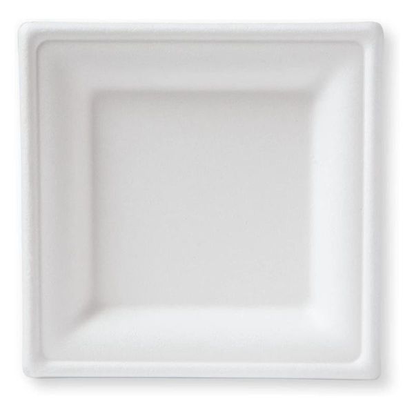 

kitchen storage & organization 6 inch compostable square plate50 sticks heavy-duty sugarcane disposable biodegradable plate, suitable for de