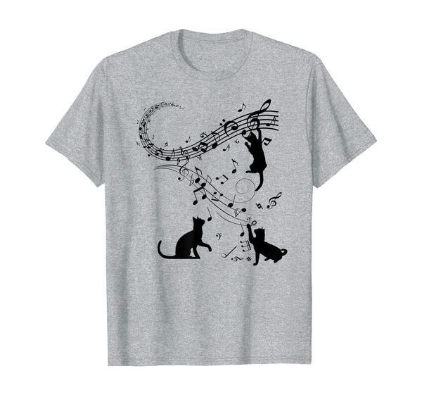 

2h note music t-shirt black cat - funny music t-shirt, White;black