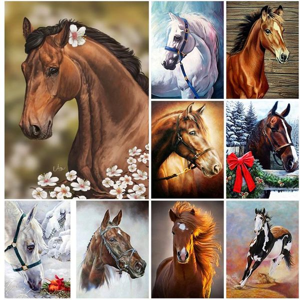 

diamond painting diy horse 5d full round drill rhinestone animal diamont embroidery cross stitch kits artwork decor for interior