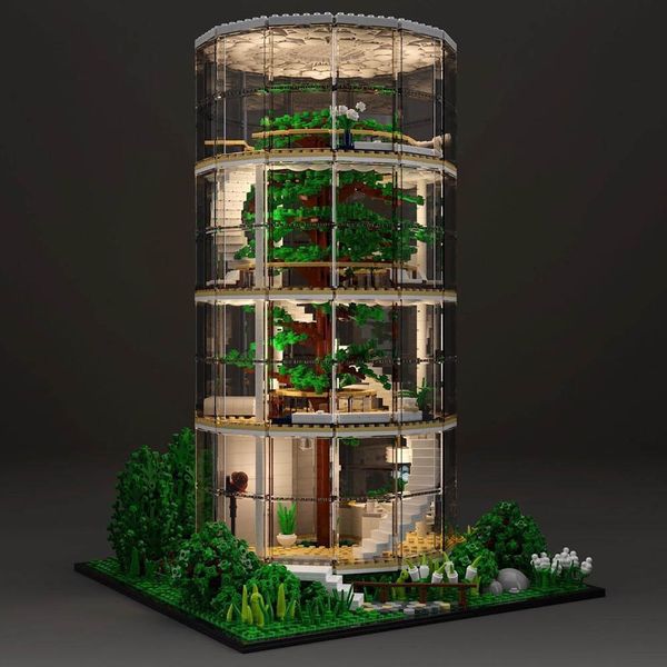 

glass tree house forest villa building blocks 3495pcs 85016 creative architecture street view series assembly model bricks toys