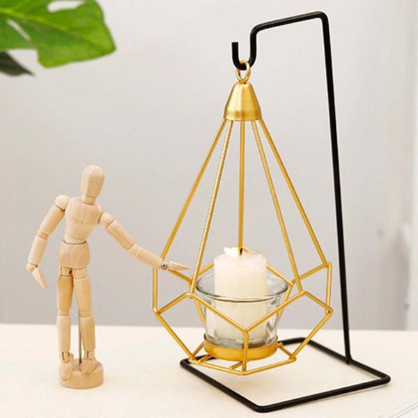 

european metal candle holder simple golden wedding decoration bar party living room home holders