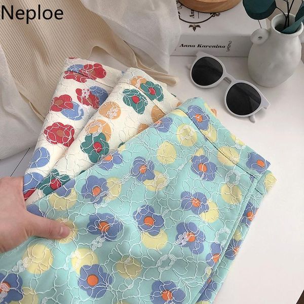 

skirts neploe women 2021 summer gauze patchwork saia fashion jacquard high waist a-line jupe korean sweet slim mini faldas, Black