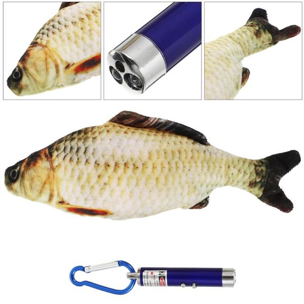 

cat toys 1pc simulation fish pet funny interactive with light