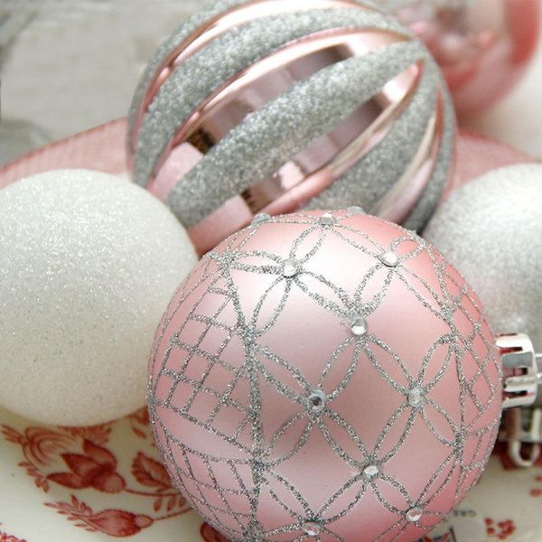 

party decoration 4pcs glittering decorative hanging christmas ball ornaments baubles xmas tree pendants holiday decorations