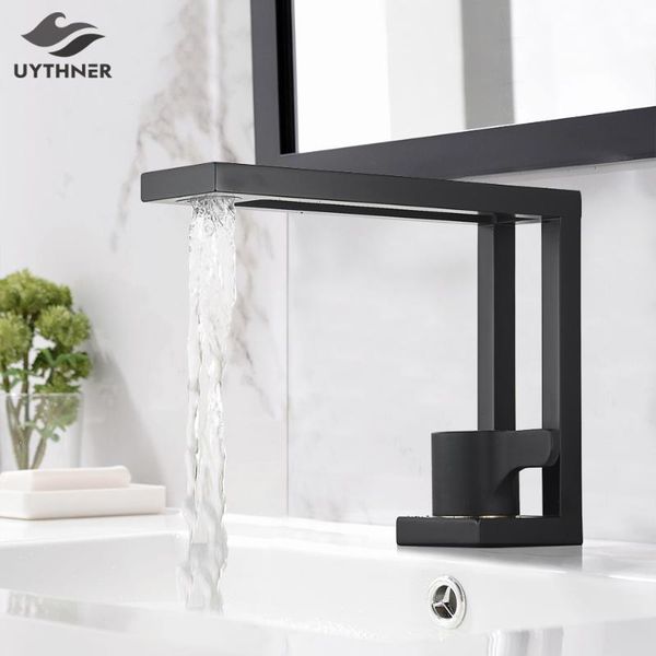 

bathroom sink faucets black basin bath mixer taps brass square vessel faucet cold water