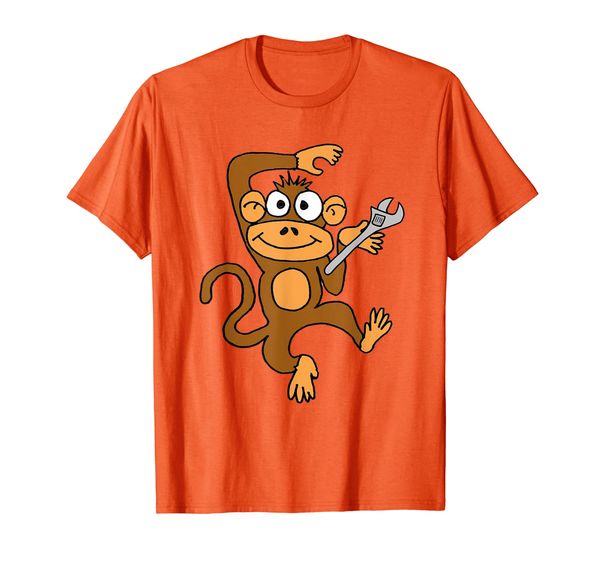 

smileteesall funny monkey wrench cartoon t-shirt, White;black