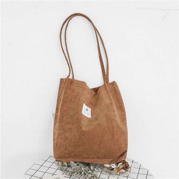 

evening bags high capacity women corduroy tote ladies casual shoulder bag foldable reusable shopping beach
