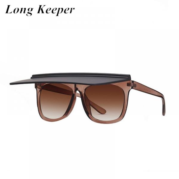 

classic vintage flip up square sunglasses women men brand design big frame punk sun glasses male retro brown driving goggles, White;black