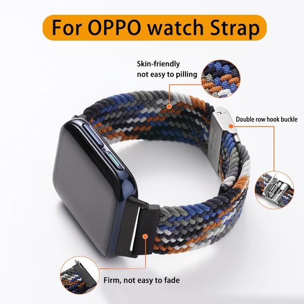 

watch bands for oppo strap 41mm band 46mm nylon elastic belt bracelet smart accessories replacement, Black;brown