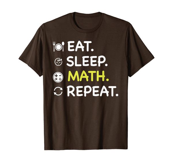

funny teacher gift tshirt eat sleep math repeat t-shirt, White;black
